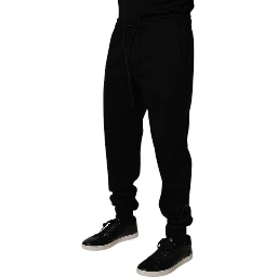 Black Cotton Blend Jogger Sweatpants Pants