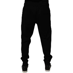 Black Cotton Blend Jogger Sweatpants Pants