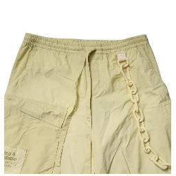 Yellow Nylon Cargo Chain Men Jogger Pants