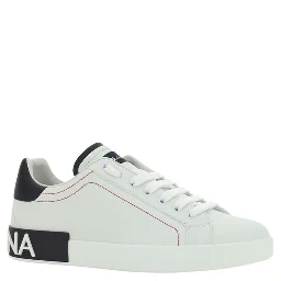 White Calf Leather Bos Taurus Low Top Sneakers
