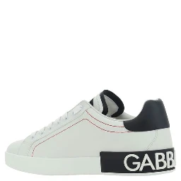 White Calf Leather Bos Taurus Low Top Sneakers
