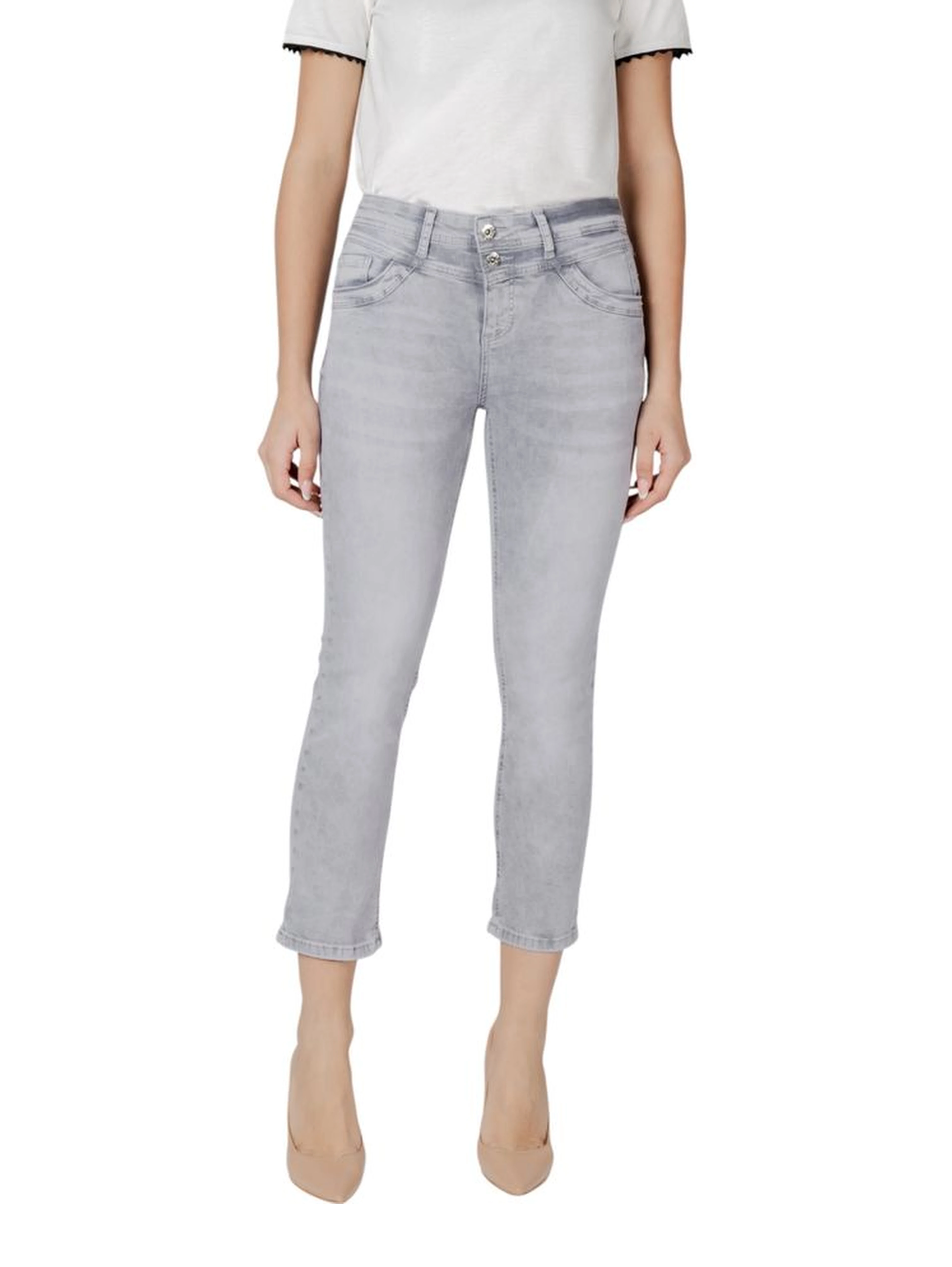 Gray Cotton Slim Fit Jean