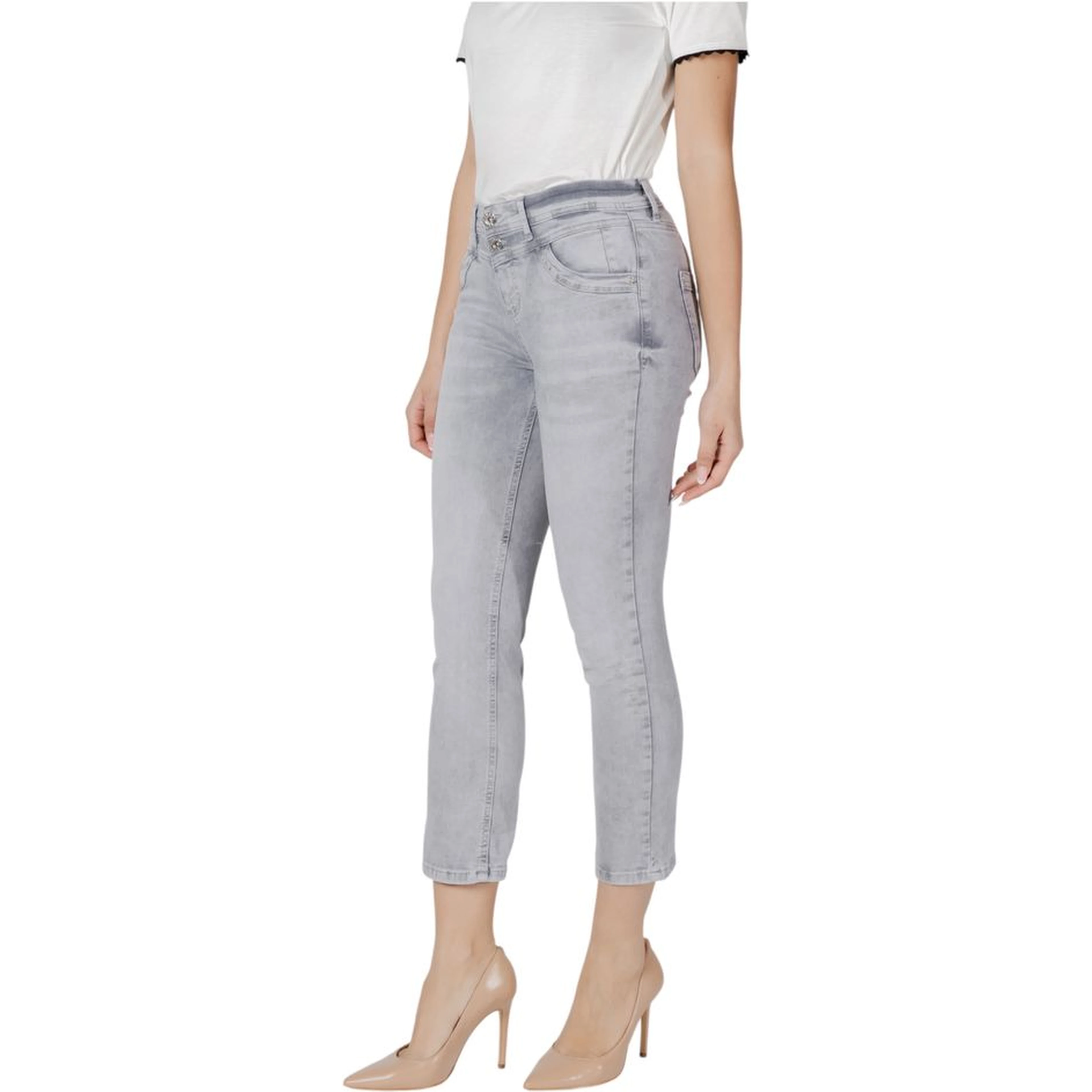 Gray Cotton Slim Fit Jean
