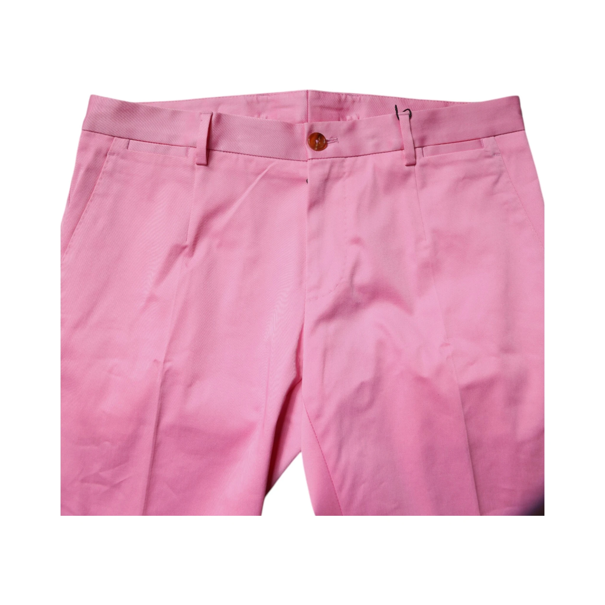 Pink Cotton Slim Fit Men Dress Formal Pants