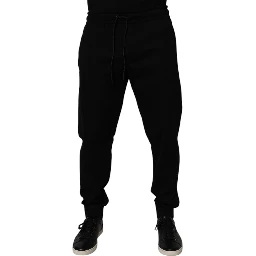 Black Cotton Blend Jogger Sweatpants Pants