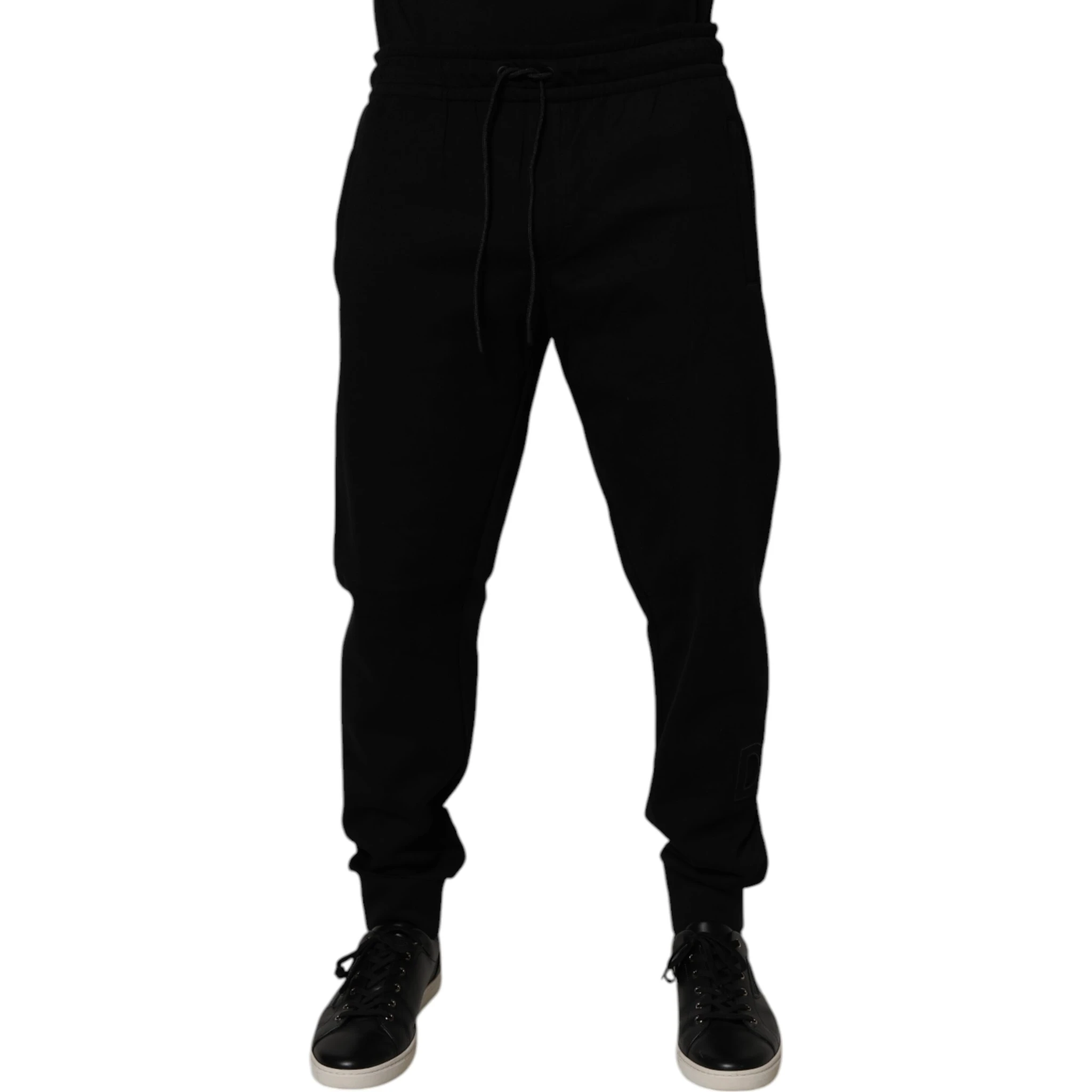 Black Cotton Blend Jogger Sweatpants Pants
