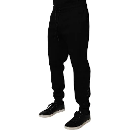 Black Cotton Blend Jogger Sweatpants Pants