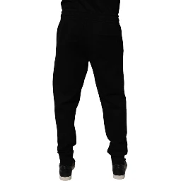 Black Cotton Blend Jogger Sweatpants Pants