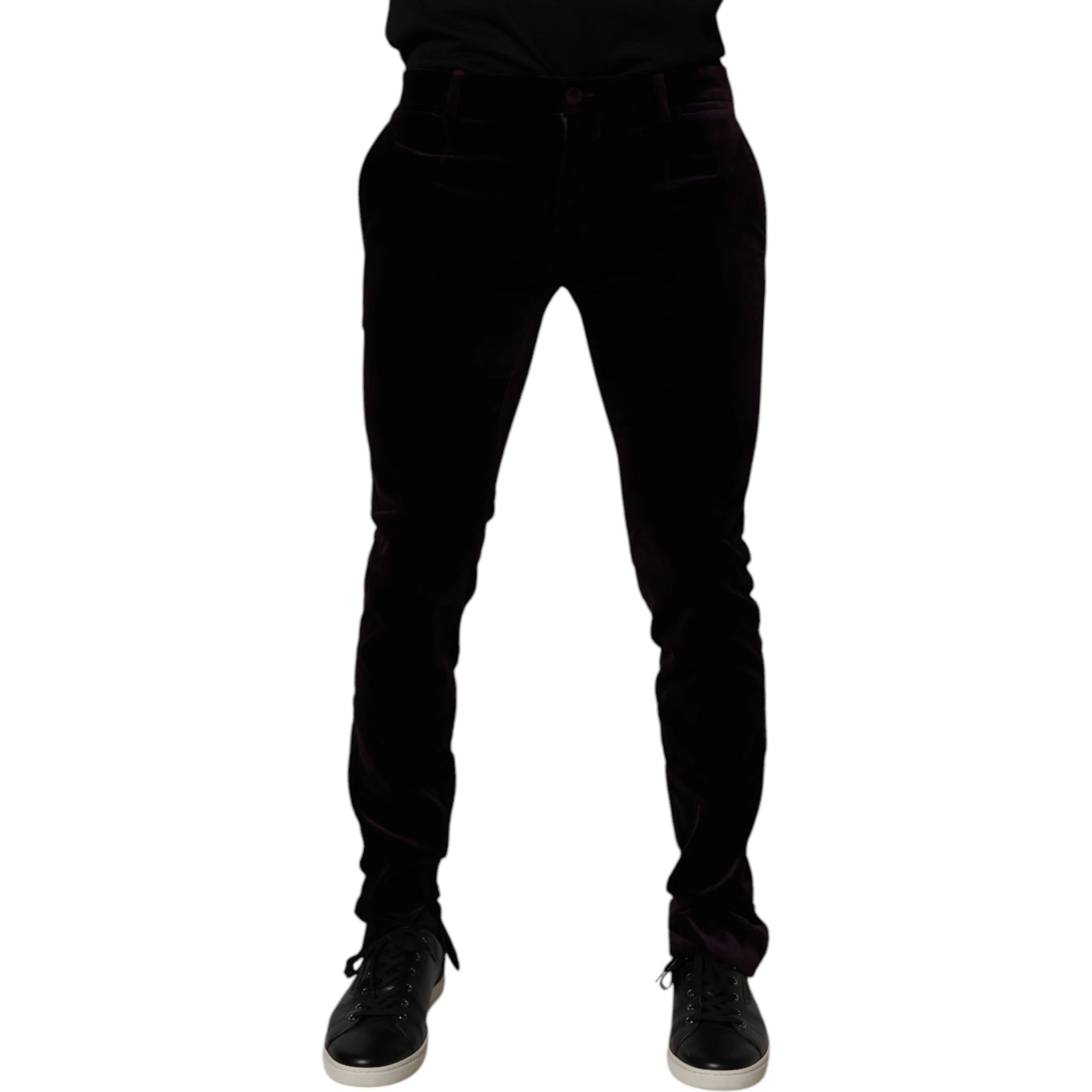 Violet Velvet Cotton Men Dress Formal Pants