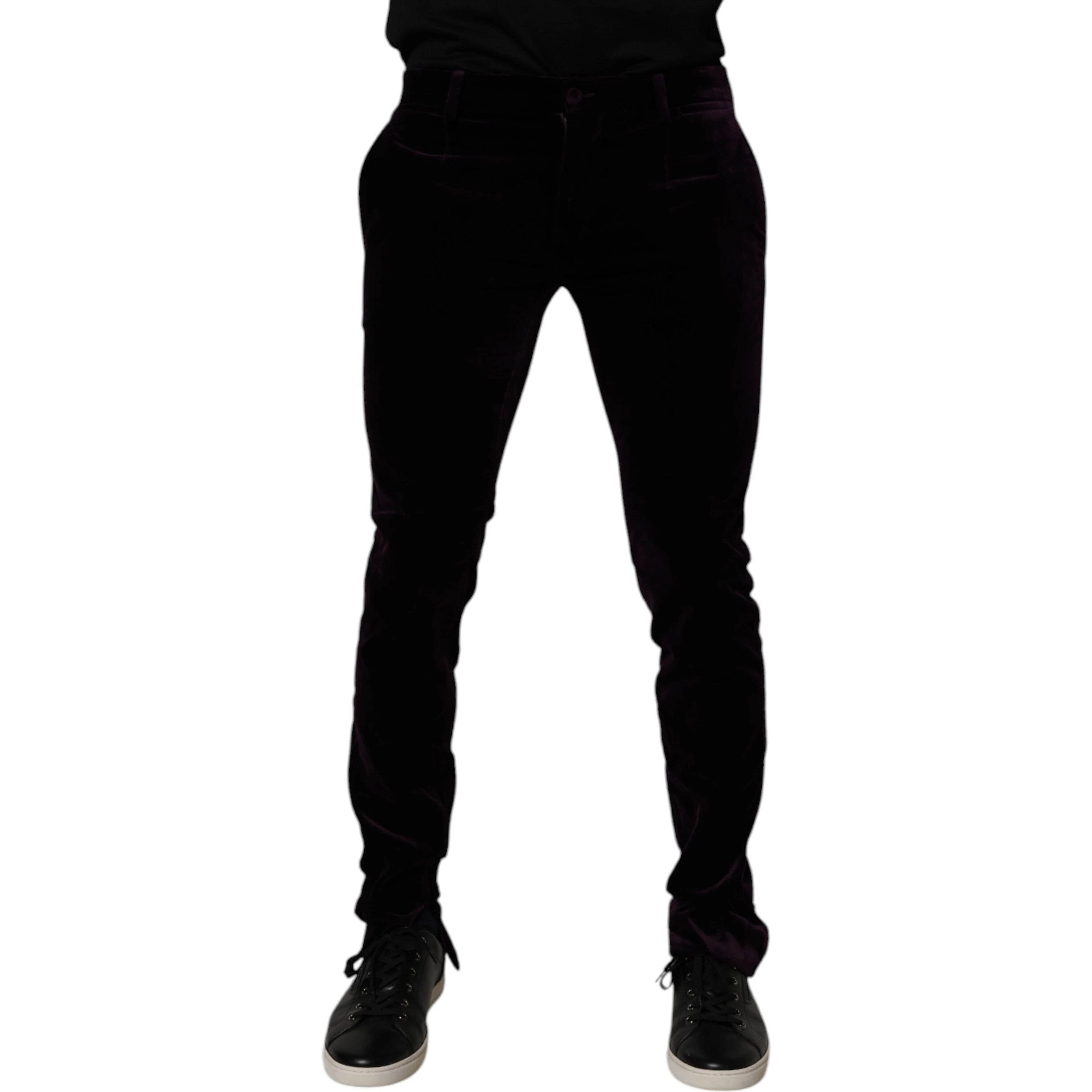 Violet Velvet Cotton Men Dress Formal Pants