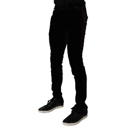Violet Velvet Cotton Men Dress Formal Pants