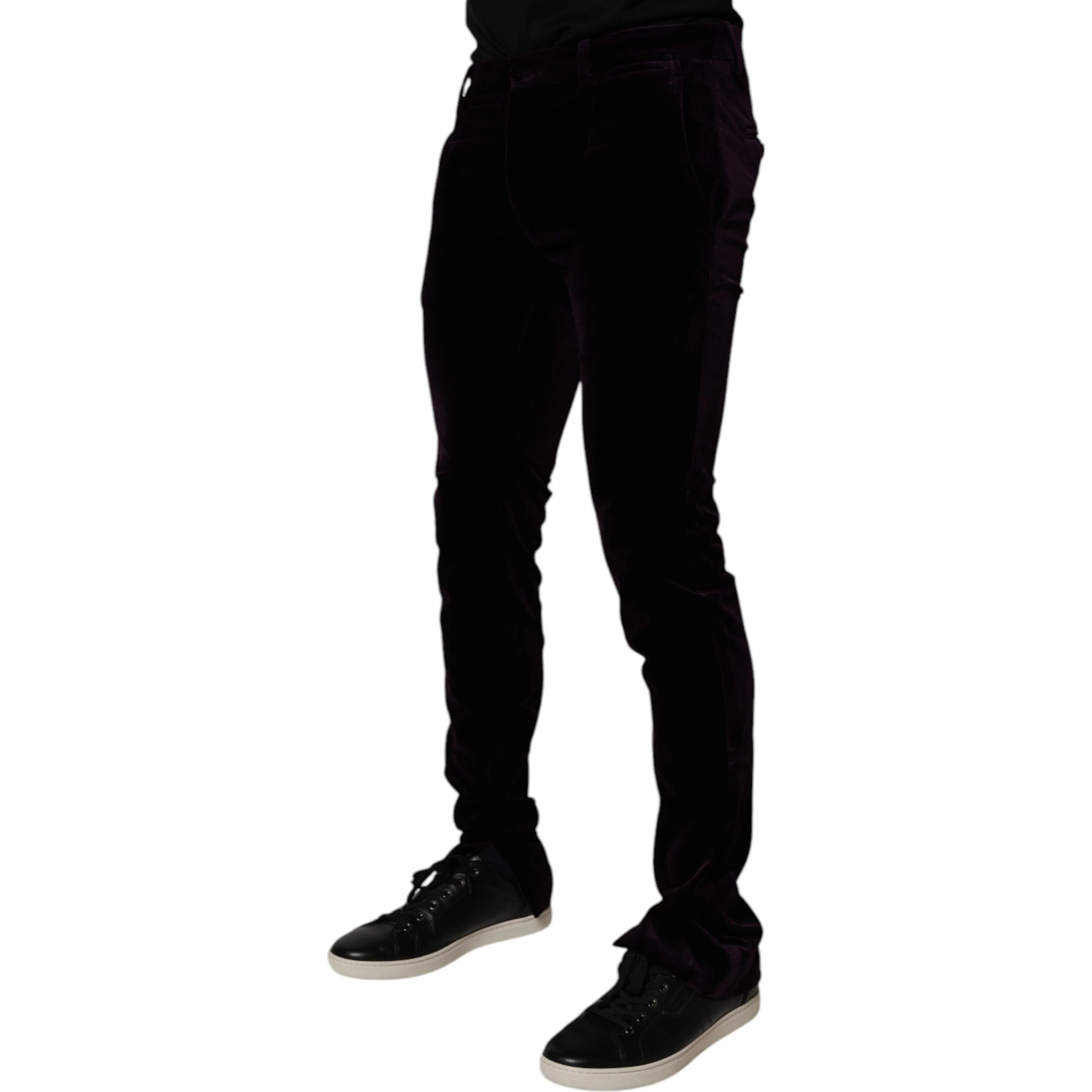 Violet Velvet Cotton Men Dress Formal Pants