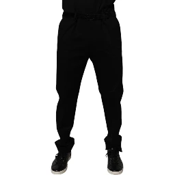 Black Cotton Men Skinny Dress Formal Pants
