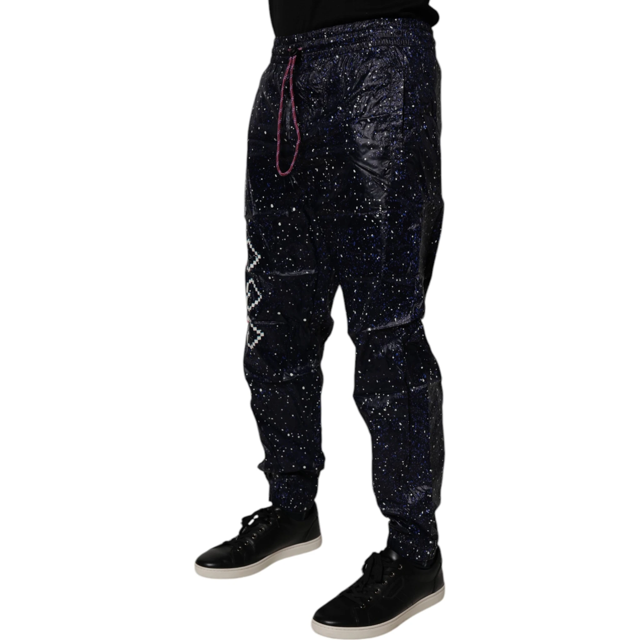 Dark Blue DG Game Print Cotton Jogger Pants