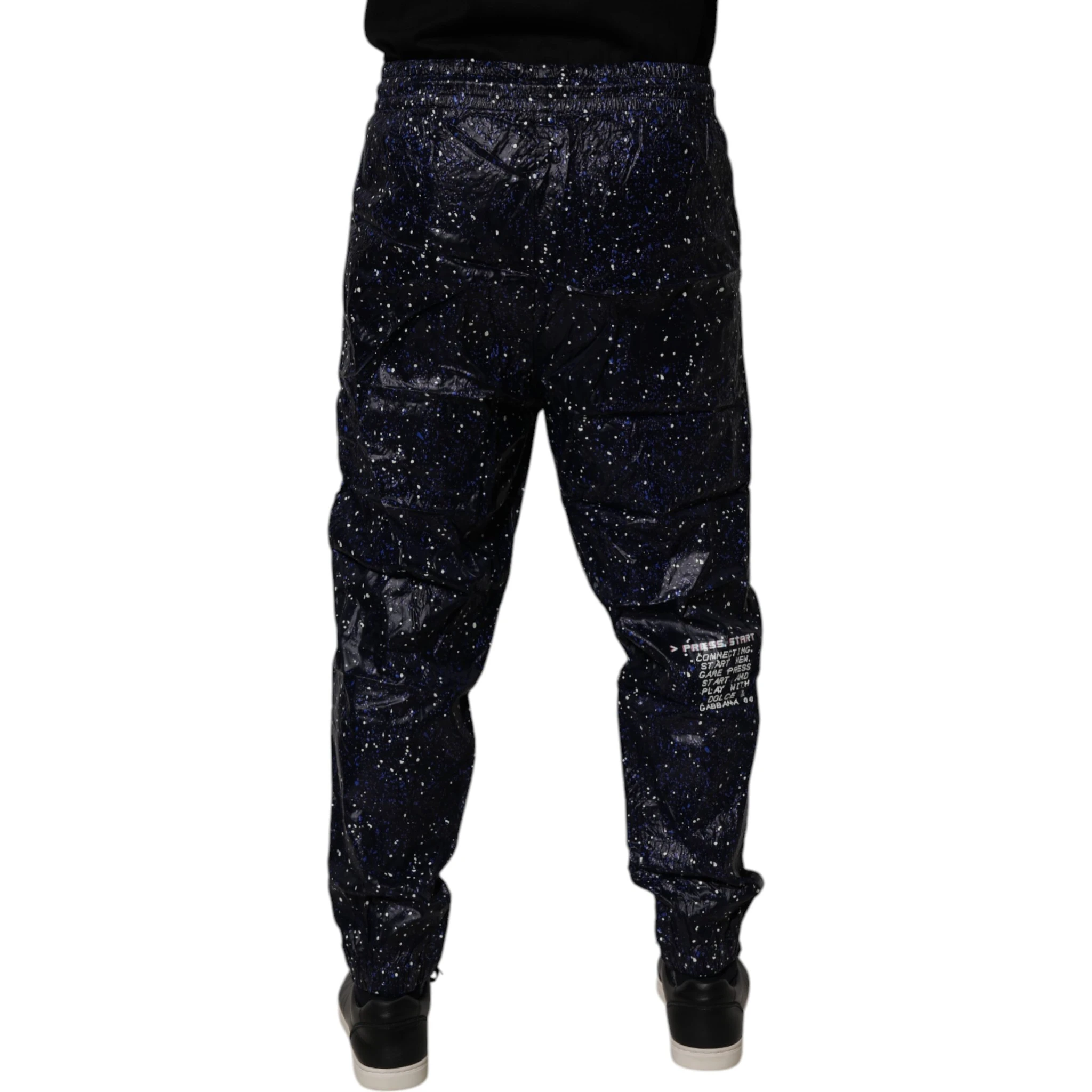Dark Blue DG Game Print Cotton Jogger Pants