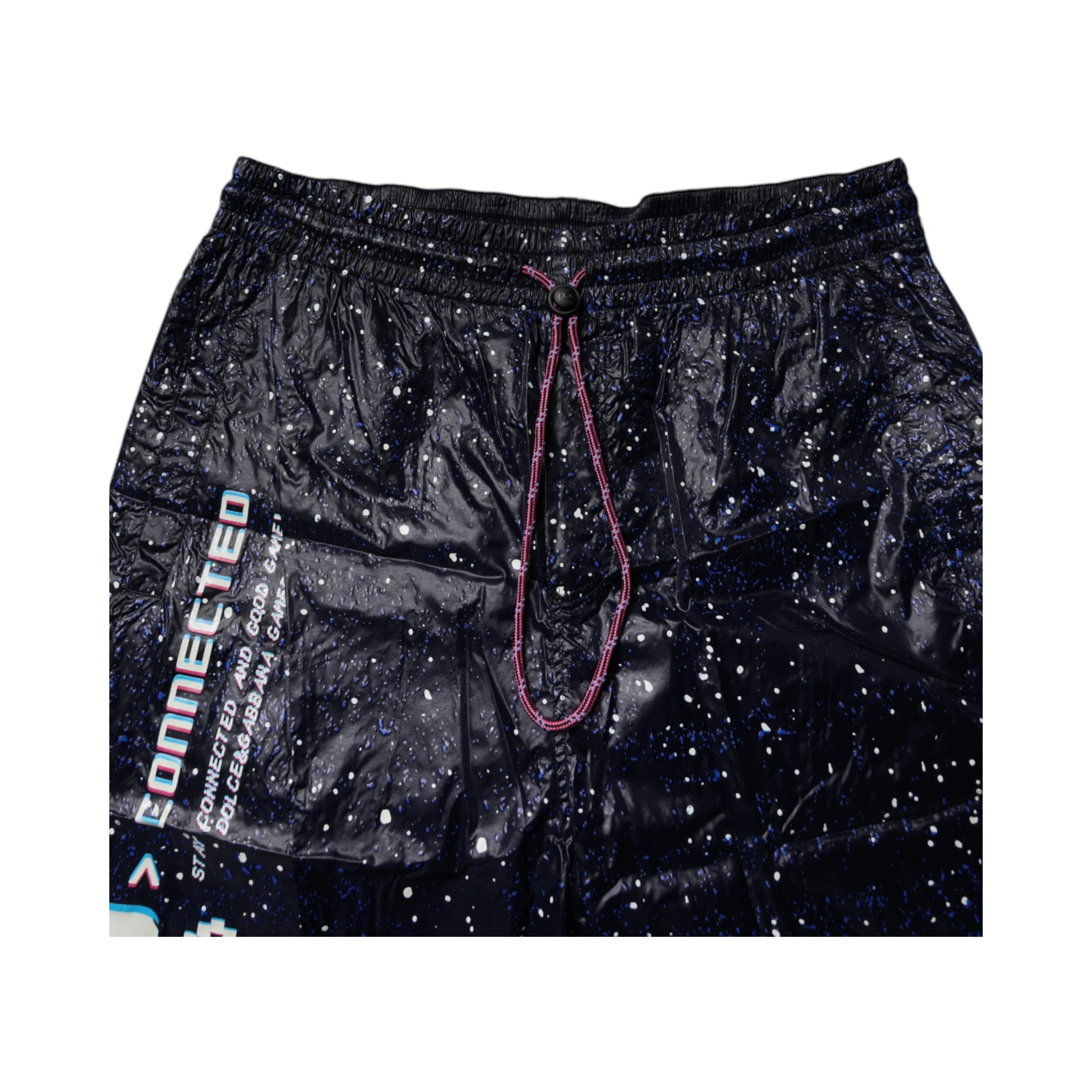 Dark Blue DG Game Print Cotton Jogger Pants