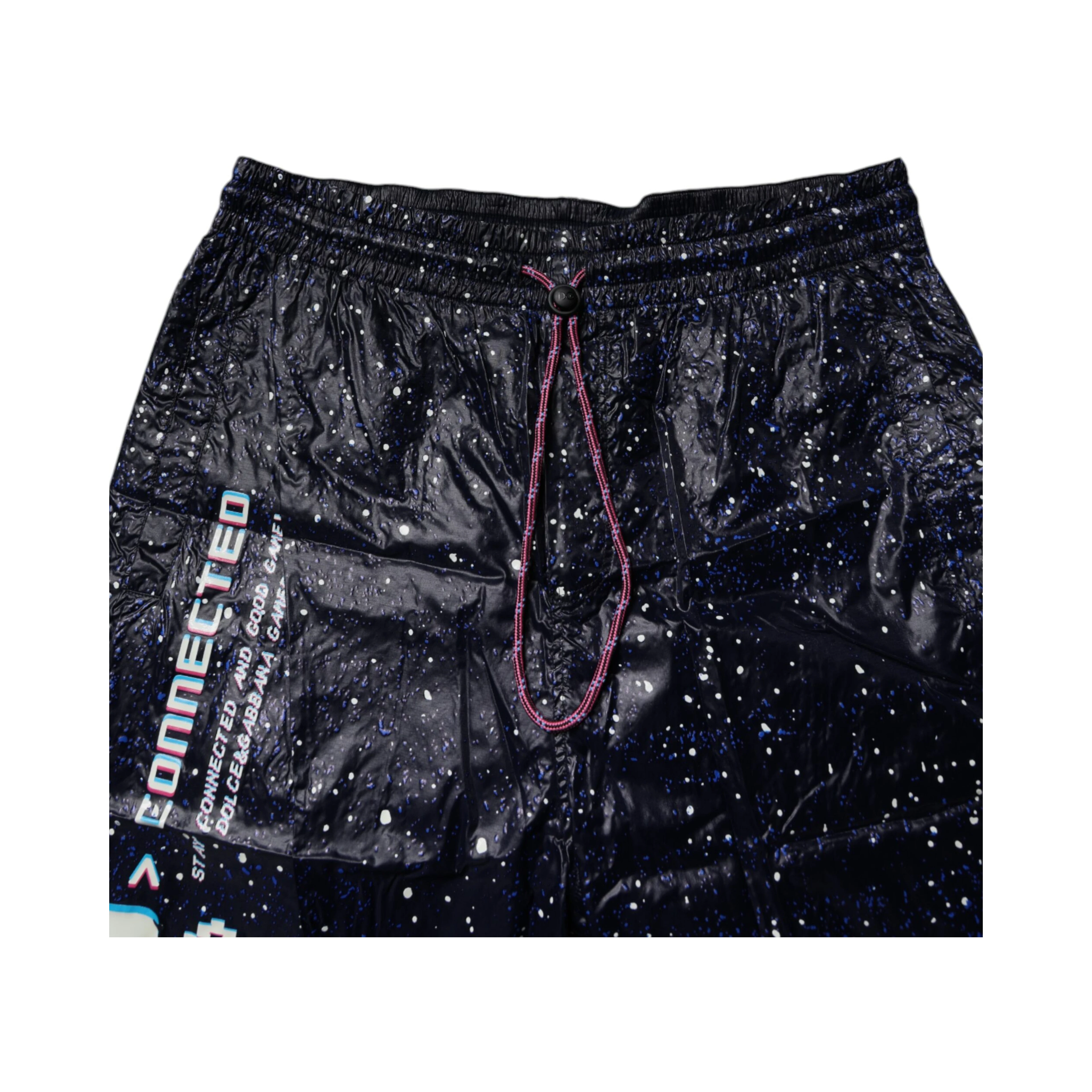 Dark Blue DG Game Print Cotton Jogger Pants