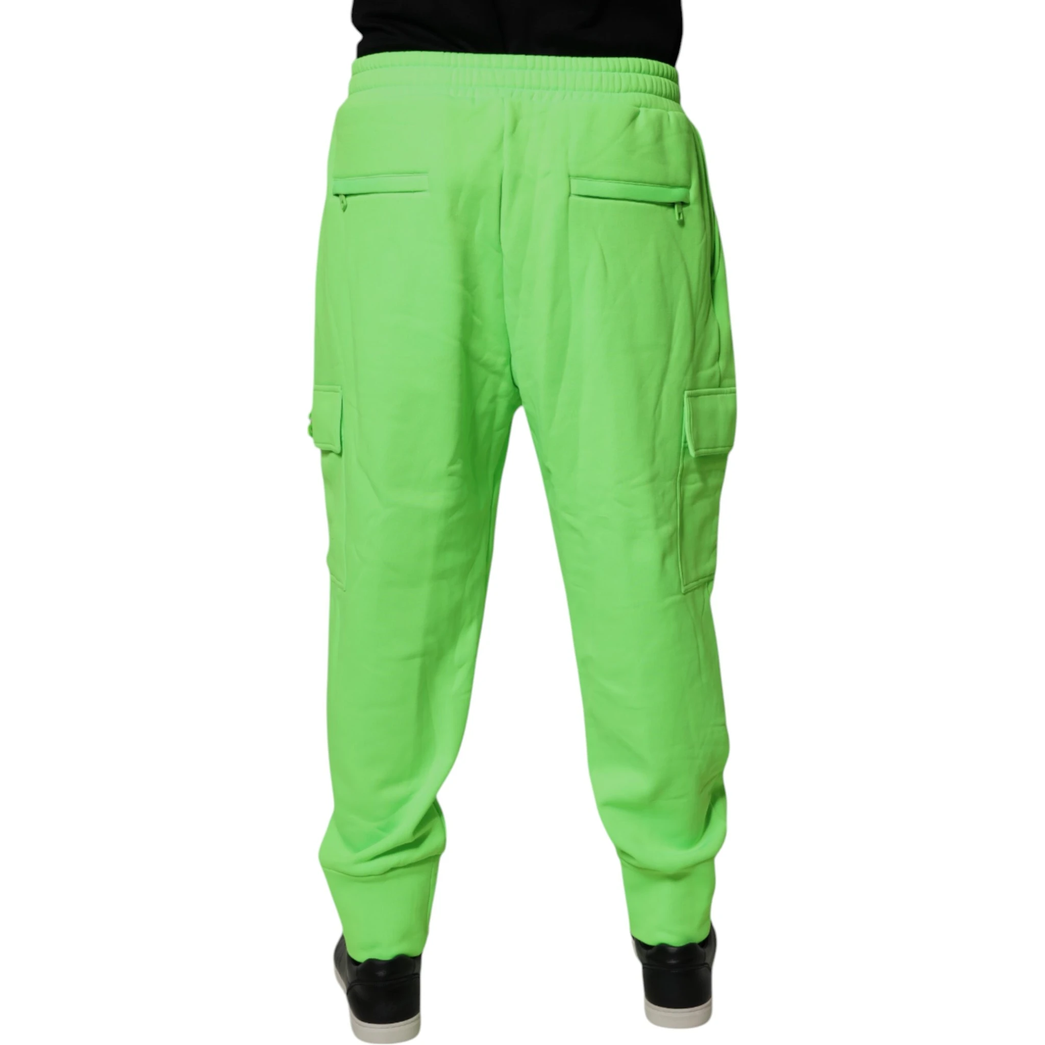 Neon Green Cargo Jogger Men Sweatpants Pants