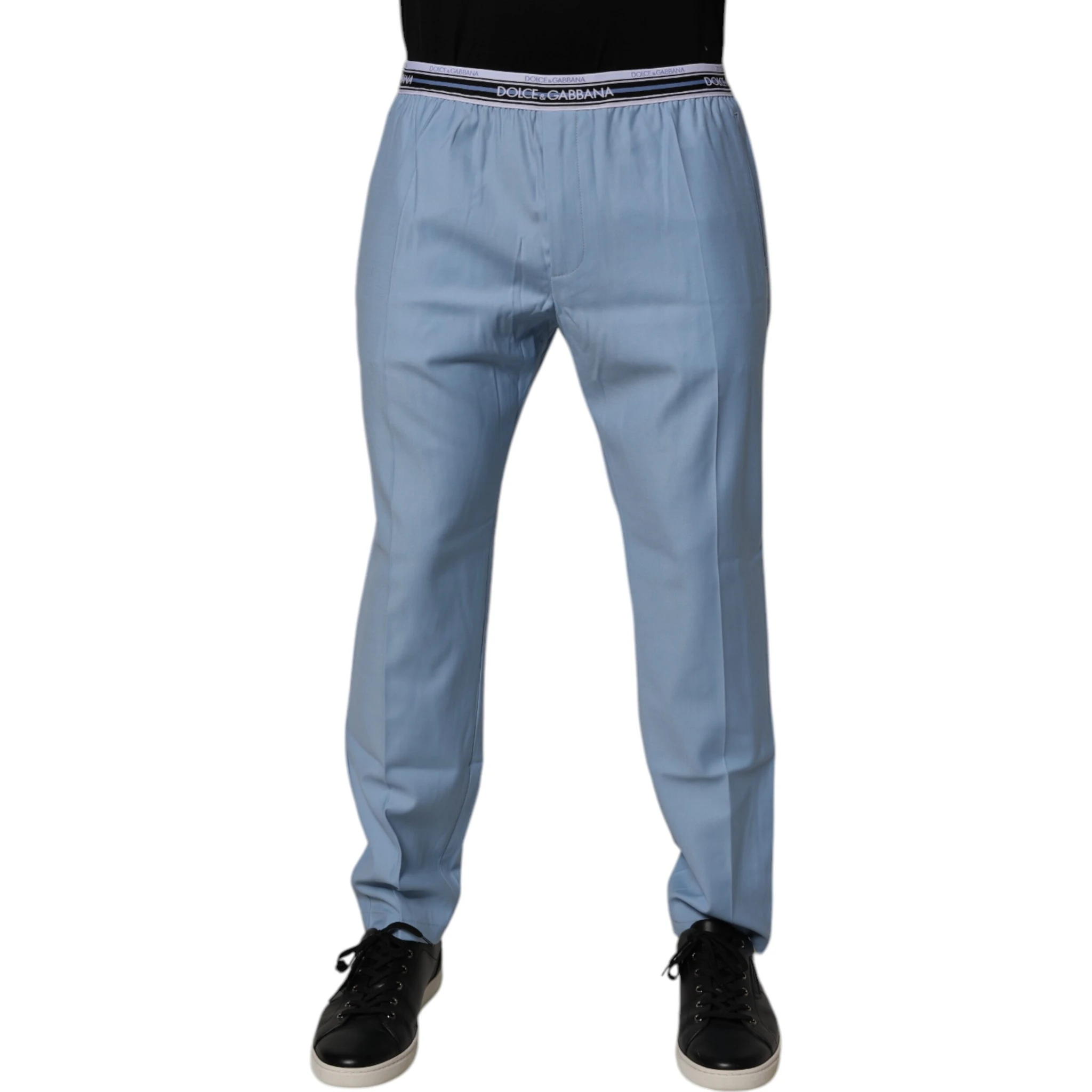 Blue Cotton Stretch Chino Pants