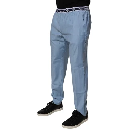 Blue Cotton Stretch Chino Pants