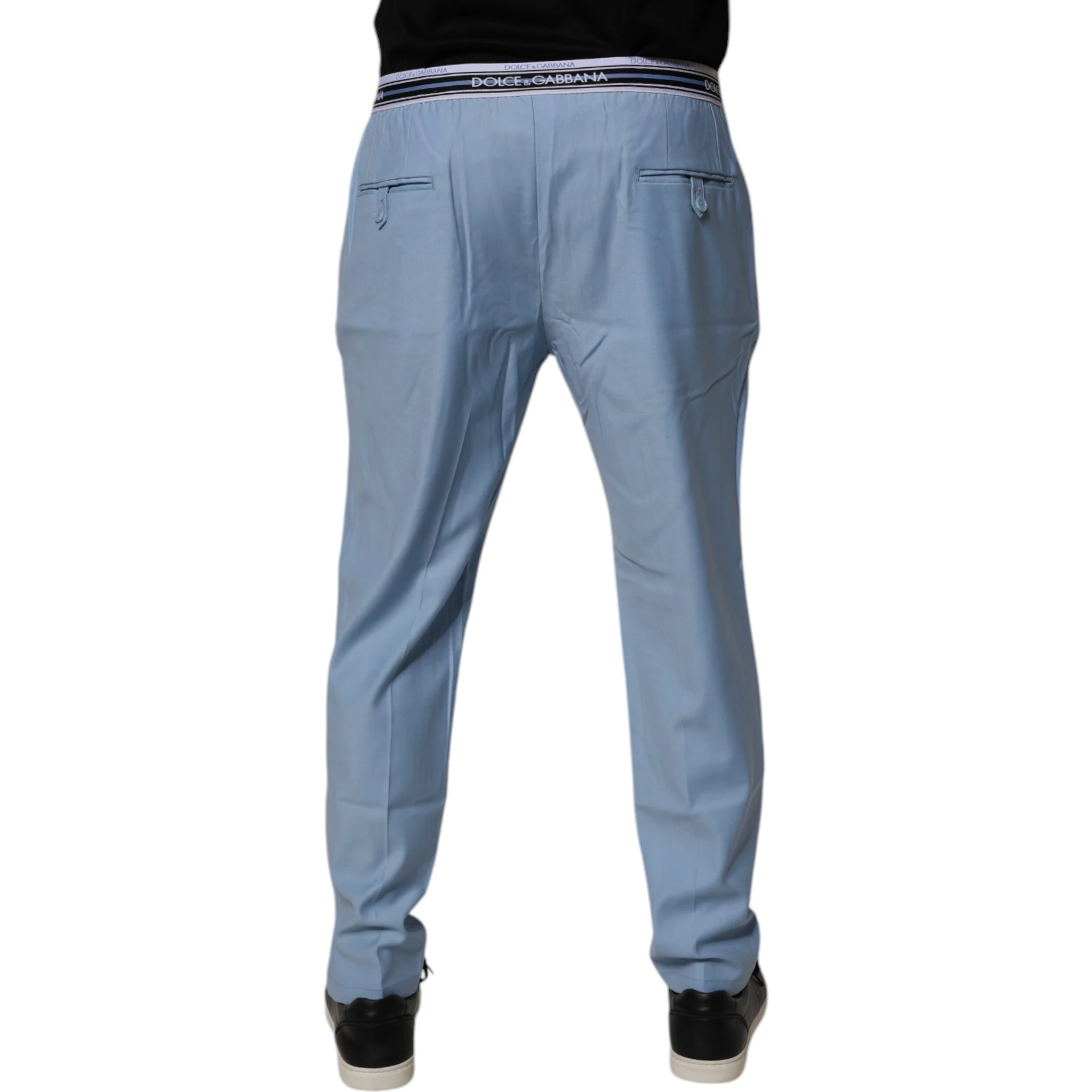 Blue Cotton Stretch Chino Pants