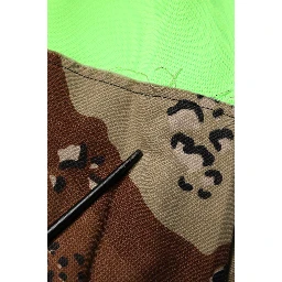 Green Patchwork Cargo Bermuda Shorts