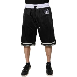 Black White Men Bermuda Sweatshorts Shorts