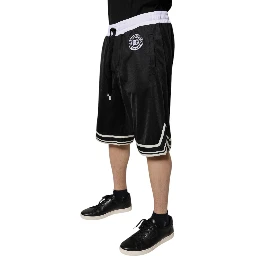 Black White Men Bermuda Sweatshorts Shorts