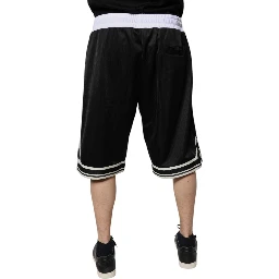 Black White Men Bermuda Sweatshorts Shorts