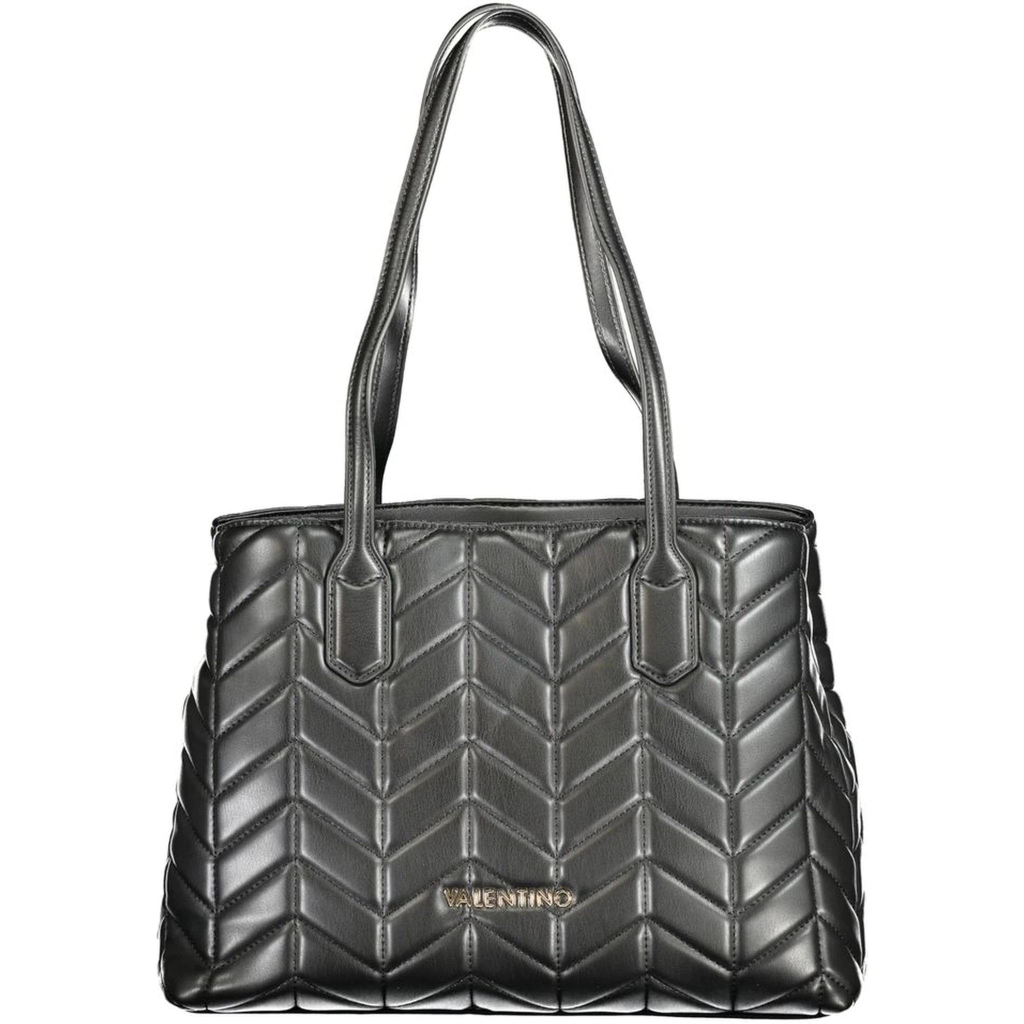 Petal Relove Recycle Quilted Chevron Nero Shopper Bag S In Bke