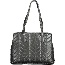 Petal Relove Recycle Quilted Chevron Nero Shopper Bag S In Bke