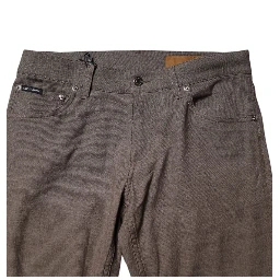 Brown Cotton Stretch Chino Pants