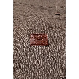 Brown Cotton Stretch Chino Pants