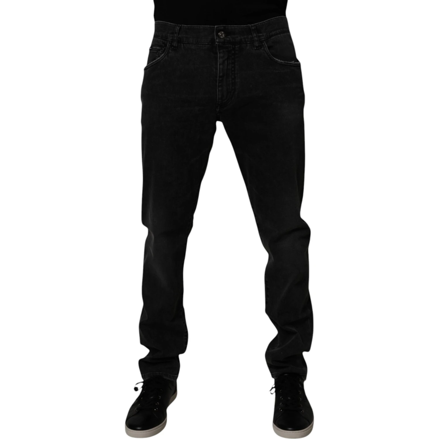 Light Blue Leaf Cotton Classic Men Denim Jeans