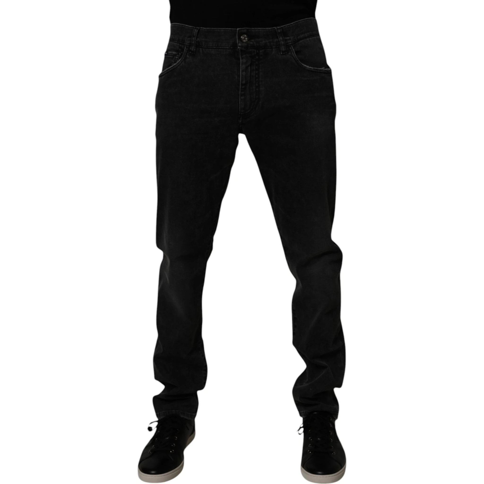 Light Blue Leaf Cotton Classic Men Denim Jeans