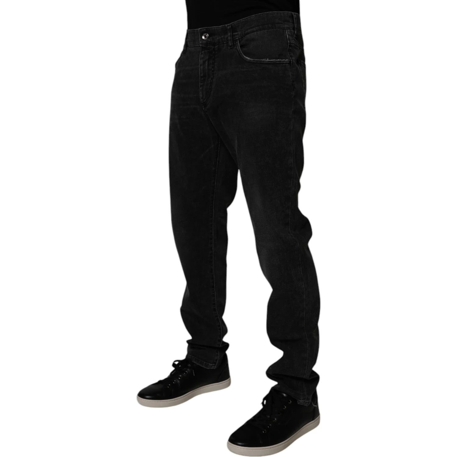Light Blue Leaf Cotton Classic Men Denim Jeans