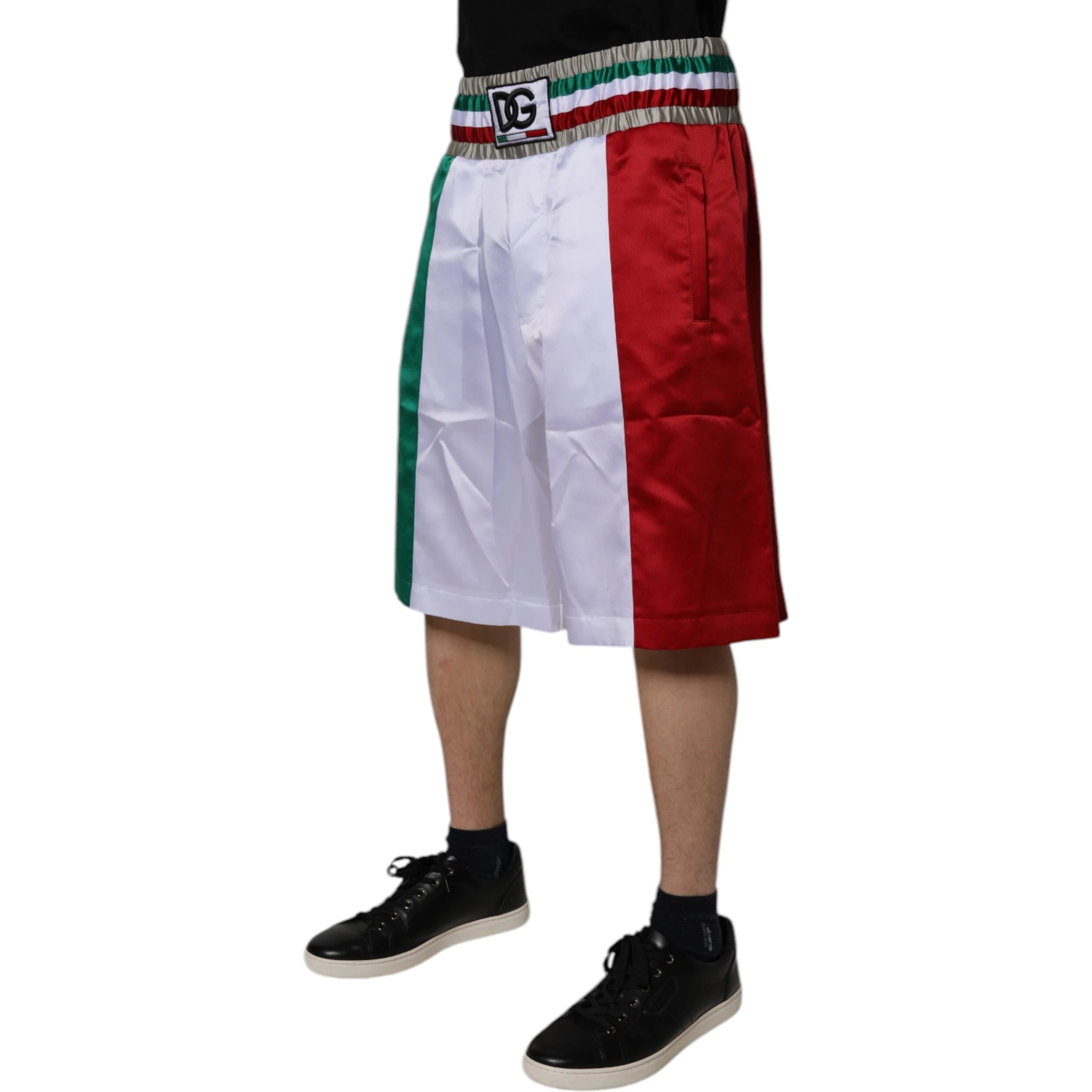 Multicolor Italia Polyester Bermuda Shorts