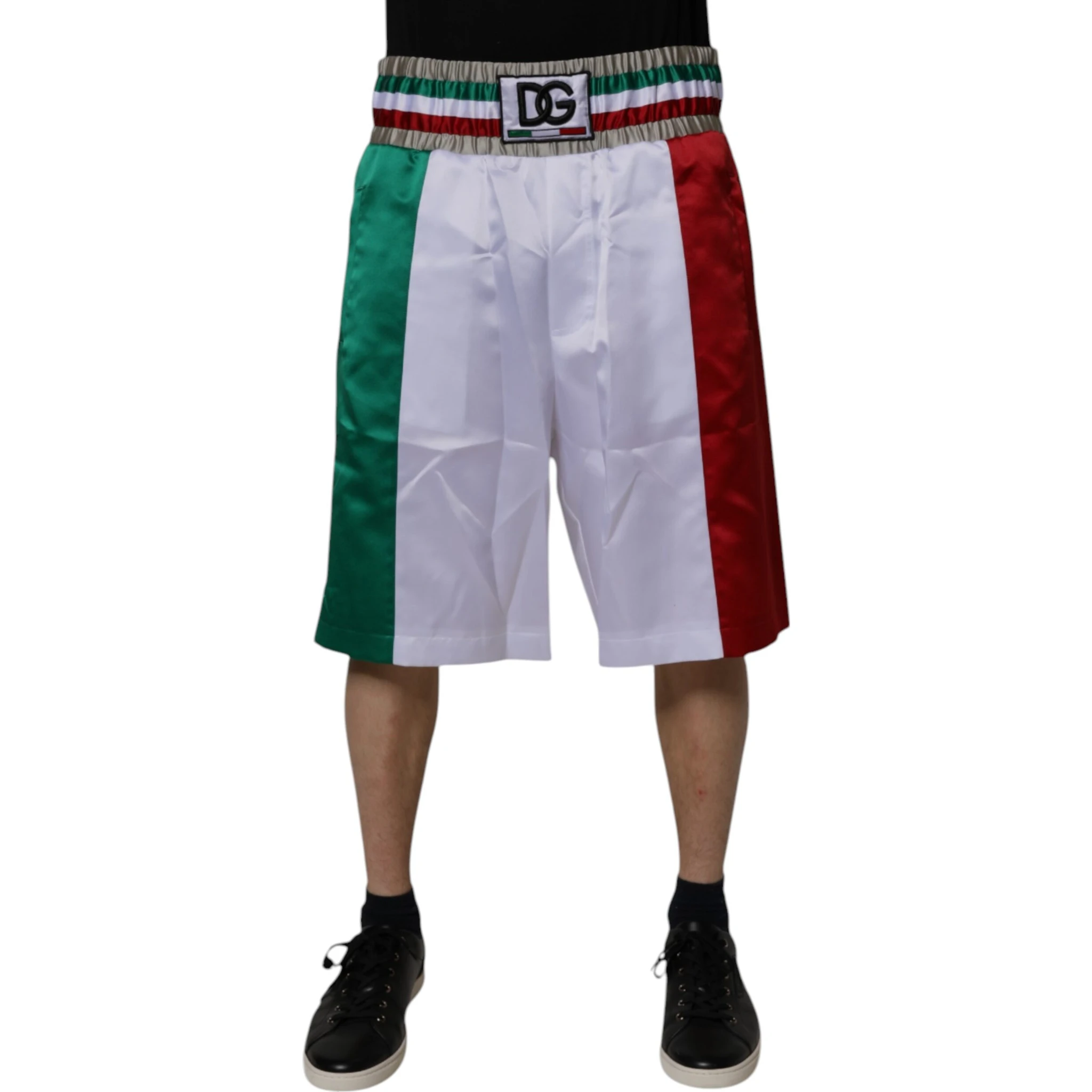 Multicolor Italia Polyester Bermuda Shorts
