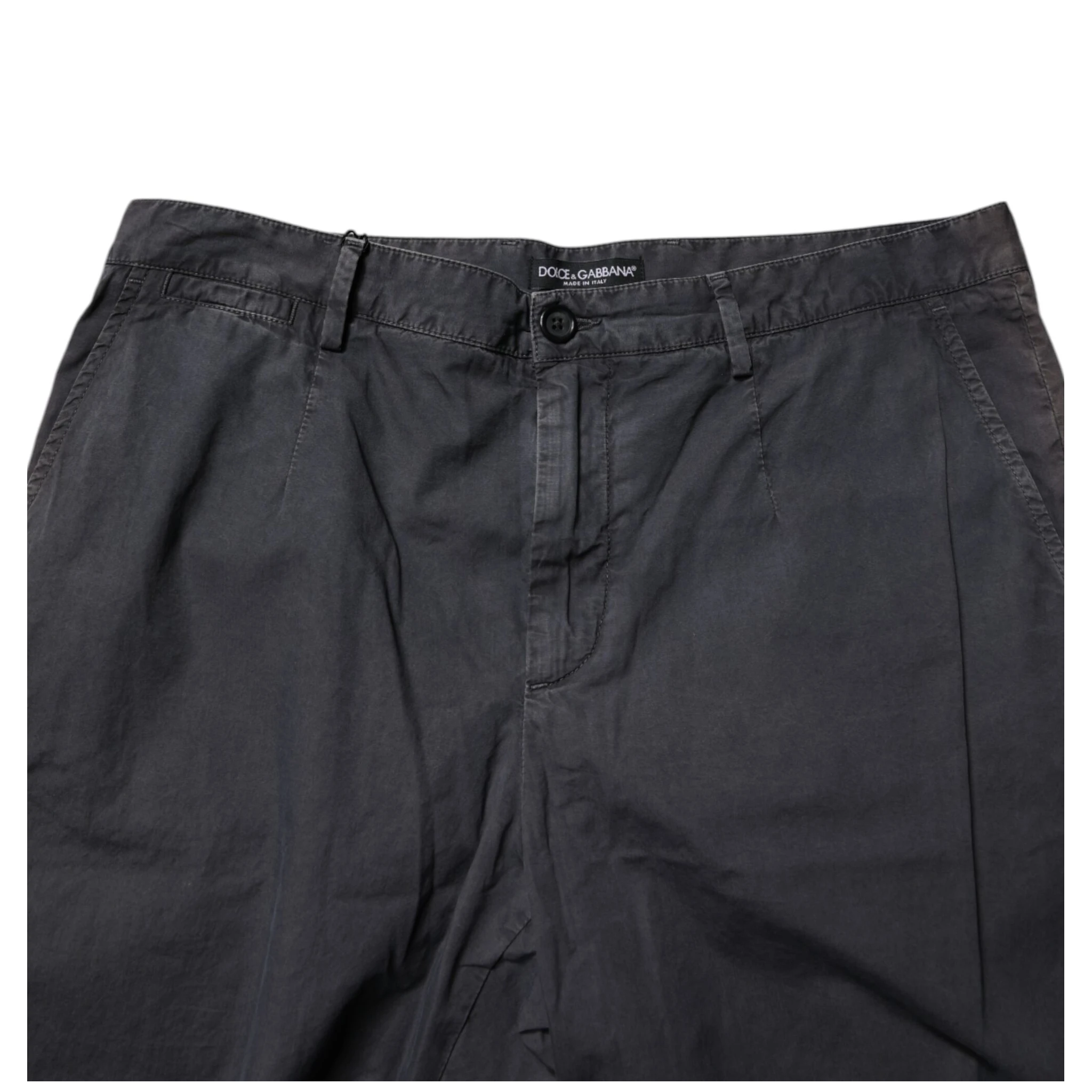 Dark Gray Cotton Mid Waist Men Bermuda Shorts