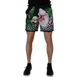 Multicolor Floral Polyester Men Bermuda Shorts