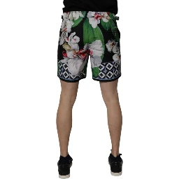 Multicolor Floral Polyester Men Bermuda Shorts