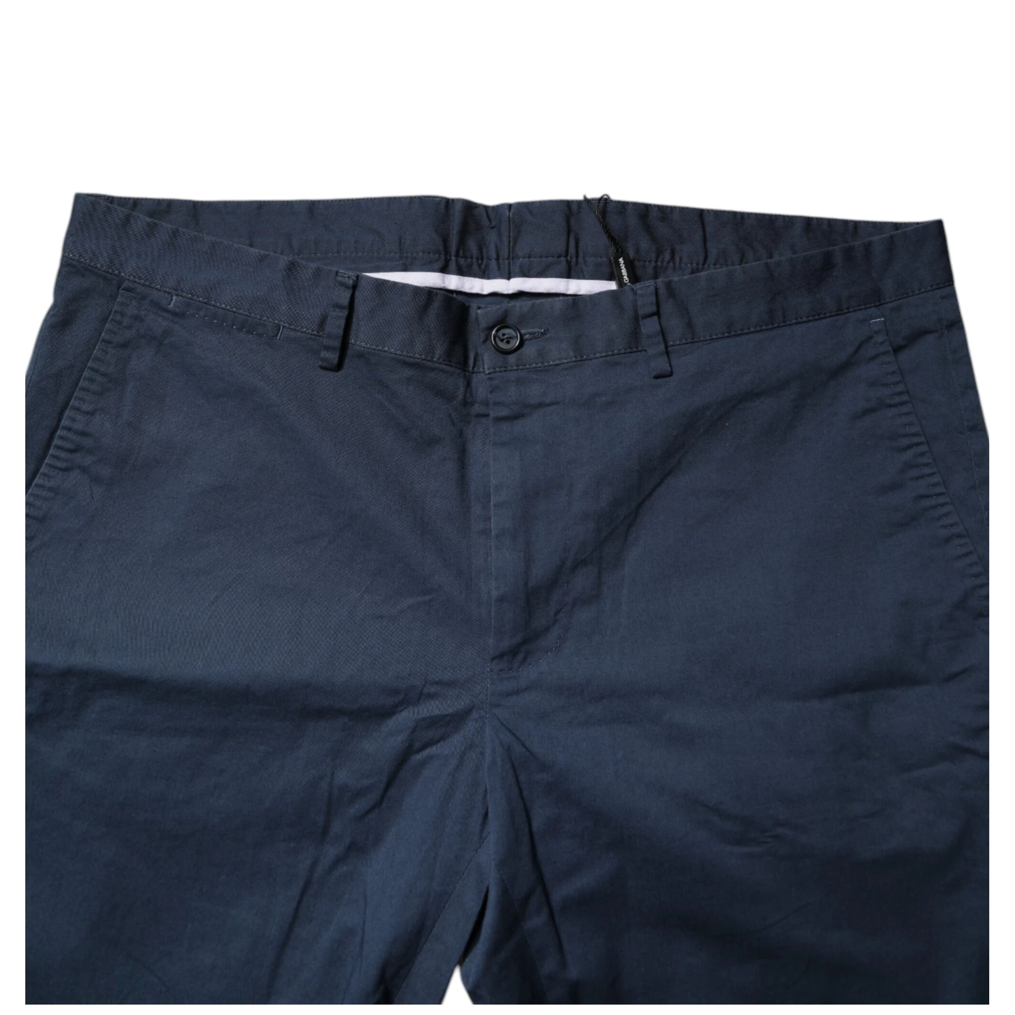 Blue Cotton Mid Waist Men Bermuda Shorts
