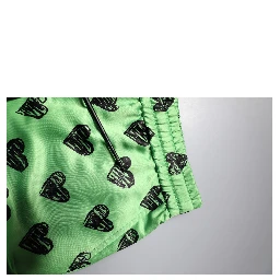 Green Heart Print Cargo Men Bermuda Shorts