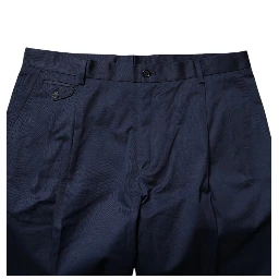 Dark Blue Cotton Mid Waist Men Bermuda Shorts