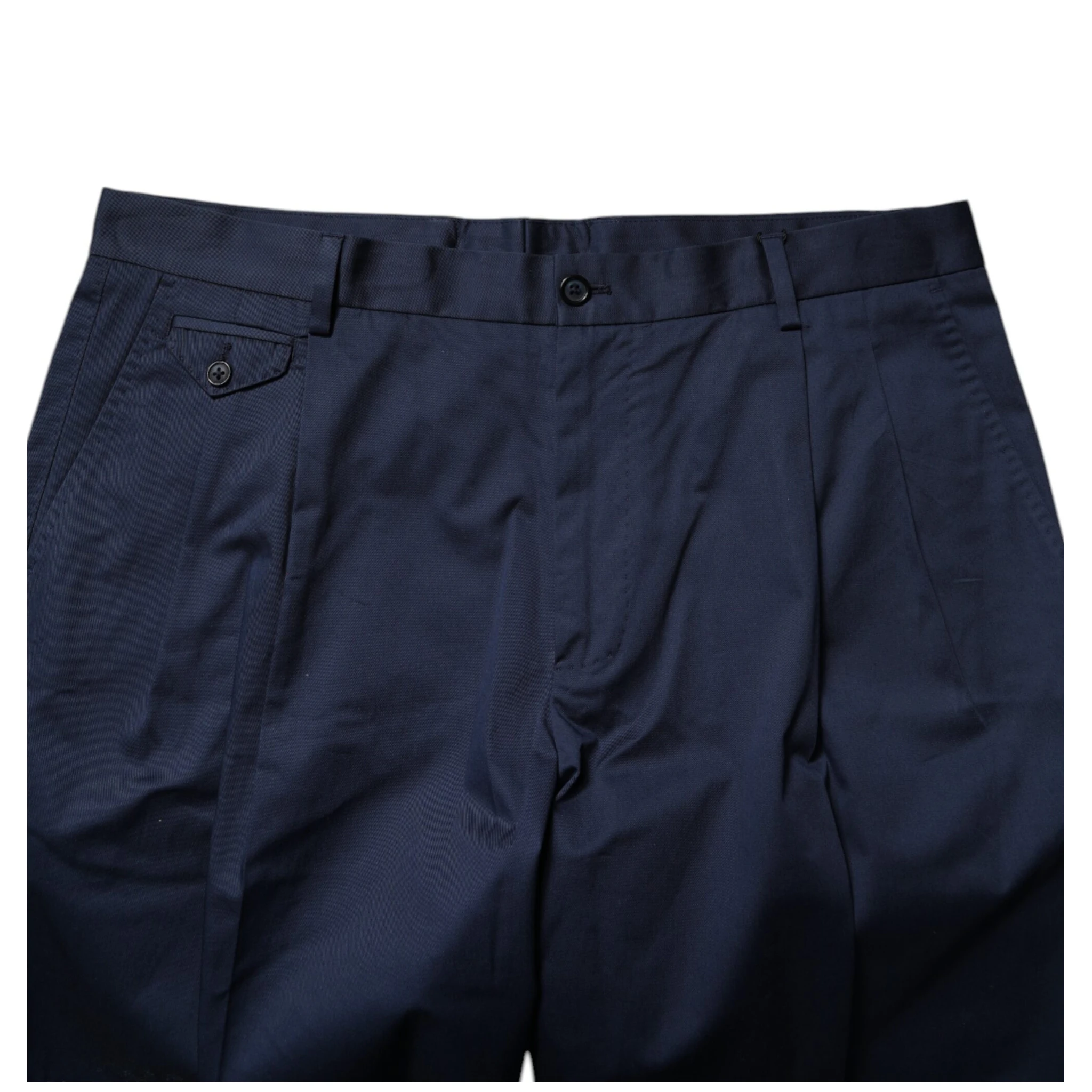 Dark Blue Cotton Mid Waist Men Bermuda Shorts