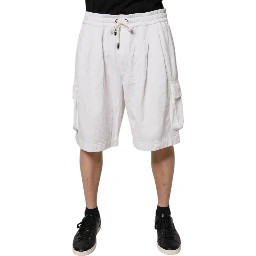 White Cotton Cargo Bermuda Sweatshorts Shorts