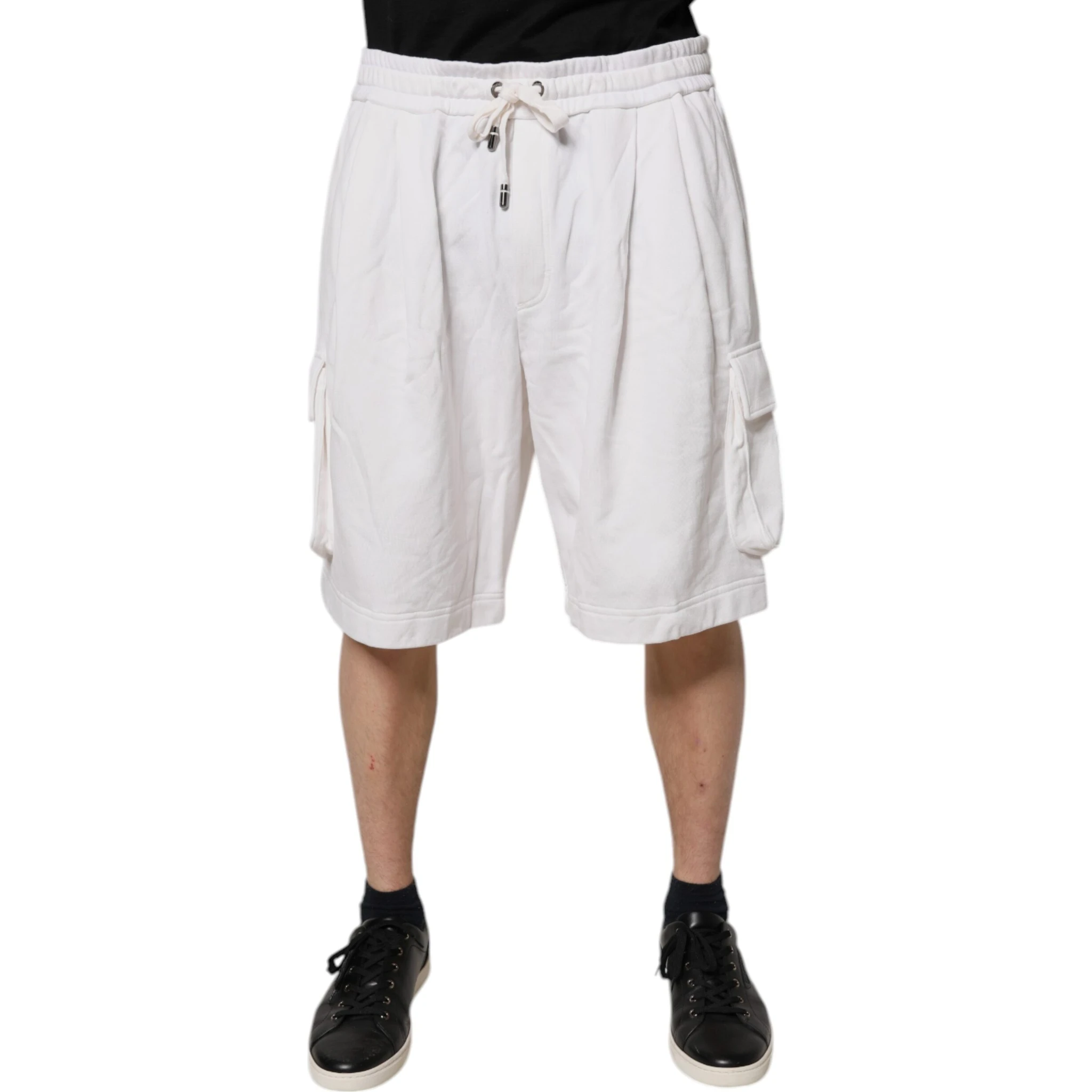 White Cotton Cargo Bermuda Sweatshorts Shorts