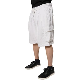 White Cotton Cargo Bermuda Sweatshorts Shorts