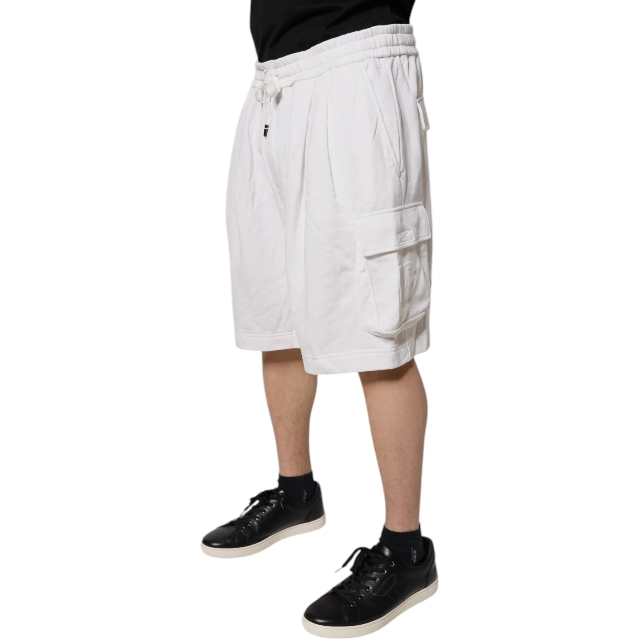 White Cotton Cargo Bermuda Sweatshorts Shorts