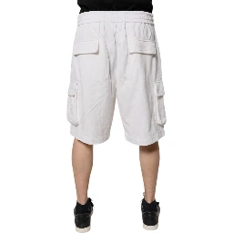 White Cotton Cargo Bermuda Sweatshorts Shorts